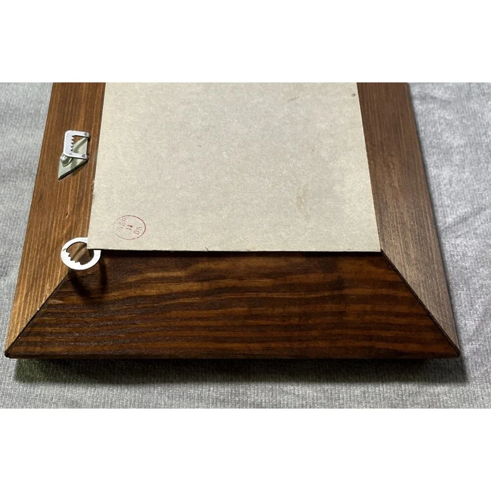 Vintage Rustic Carved Wood Square Accent Mirror Ornate 8.5 x 8.5